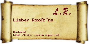Lieber Roxána névjegykártya